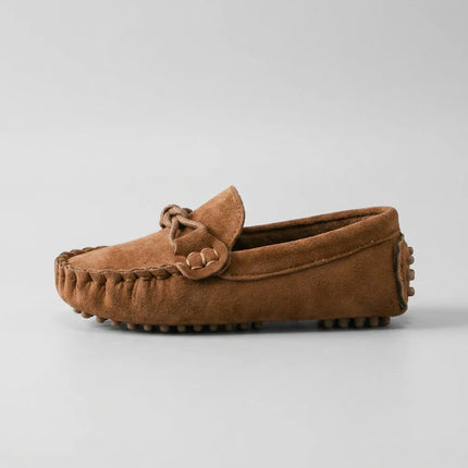 Mocassin daim enfant élégant à nœud papillon - Vue 2 - Mocassin