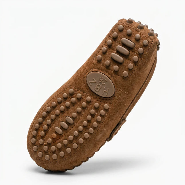 Mocassin daim enfant élégant à nœud papillon - Vue 3 - Mocassin