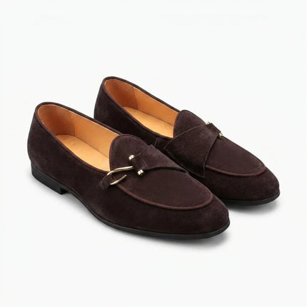 Mocassin daim homme luxe à boucle élégant - Vue 1 - Mocassin