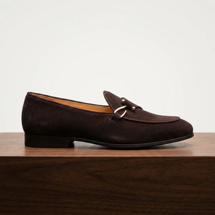 Mocassin daim homme luxe à boucle élégant - Vue 3 - Mocassin