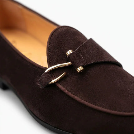 Mocassin daim homme luxe à boucle élégant - Vue 4 - Mocassin