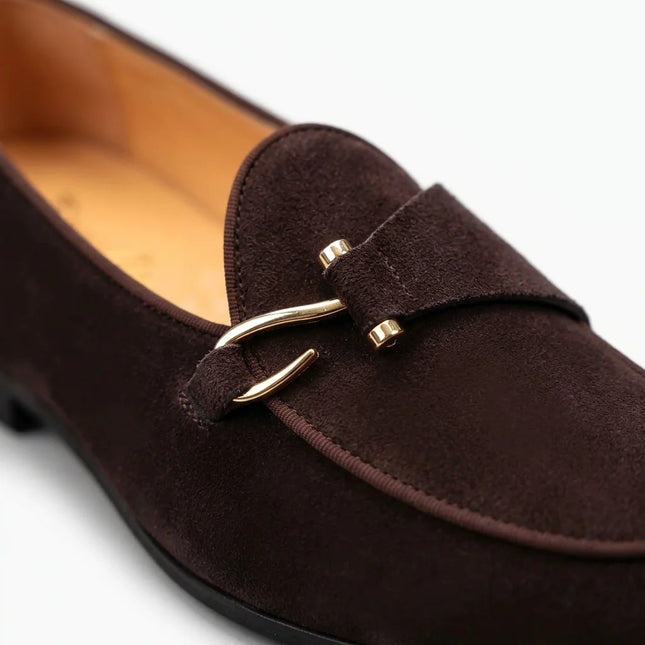 Mocassin daim homme luxe à boucle élégant - Vue 4 - Mocassin