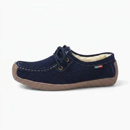 Mocassin daim lacets femme confort hiver - Vue 1 - Mocassin