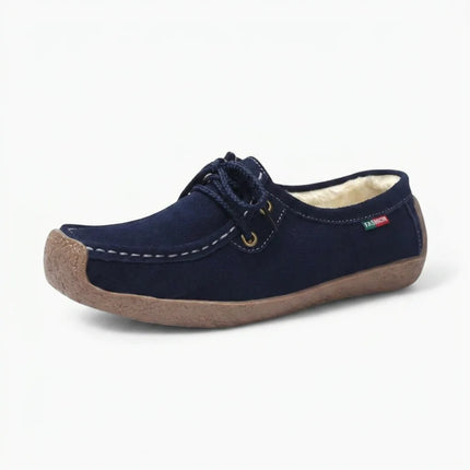 Mocassin daim lacets femme confort hiver - Vue 1 - Mocassin