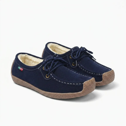 Mocassin daim lacets femme confort hiver - Vue 2 - Mocassin