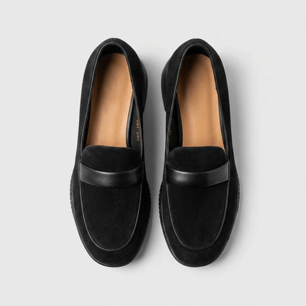Mocassin daim suédé femme style britannique - Vue 3 - Mocassin