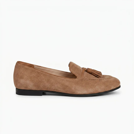 Mocassin daim véritable femme à glands style rétro - Vue 1 - Mocassin