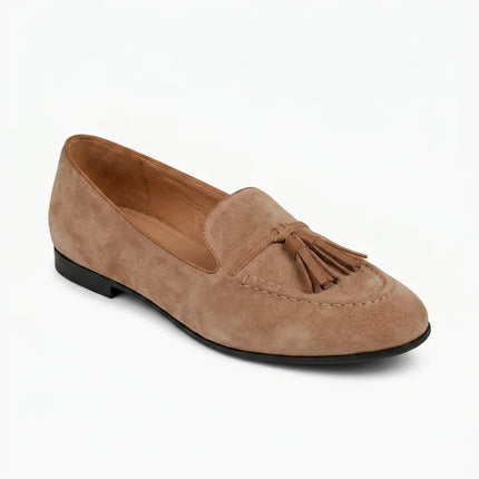 Mocassin daim véritable femme à glands style rétro - Vue 1 - Mocassin