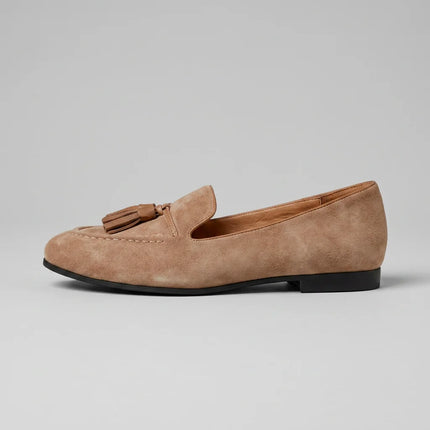 Mocassin daim véritable femme à glands style rétro - Vue 2 - Mocassin