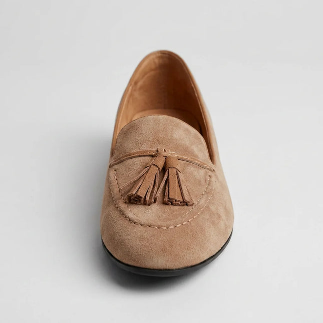 Mocassin daim véritable femme à glands style rétro - Vue 3 - Mocassin