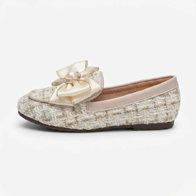 Mocassin enfant satin élégant avec nœud - Vue 1 - Mocassin