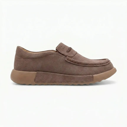 Mocassin plateforme cuir fendu aspect daim femme - Vue 1 - Mocassin