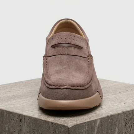 Mocassin plateforme cuir fendu aspect daim femme - Vue 3 - Mocassin