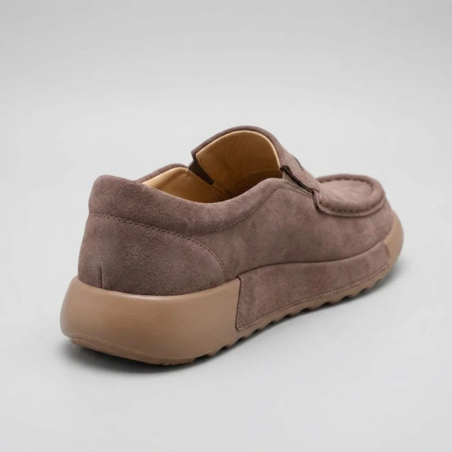 Mocassin plateforme cuir fendu aspect daim femme - Vue 4 - Mocassin