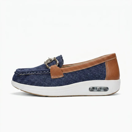 Mocassin toile femme ballerine boucle fine - Vue 1 - Mocassin
