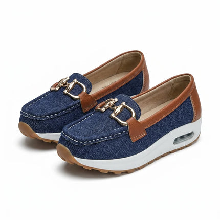 Mocassin toile femme ballerine boucle fine - Vue 1 - Mocassin