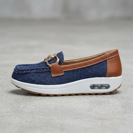 Mocassin toile femme ballerine boucle fine - Vue 2 - Mocassin
