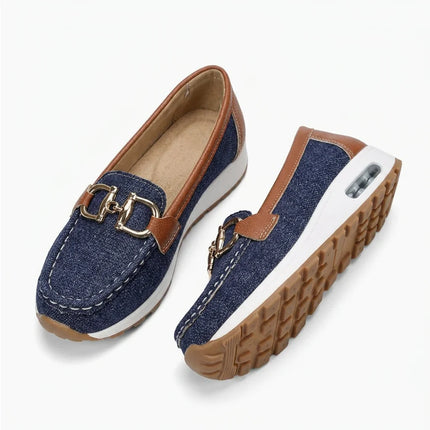 Mocassin toile femme ballerine boucle fine - Vue 4 - Mocassin
