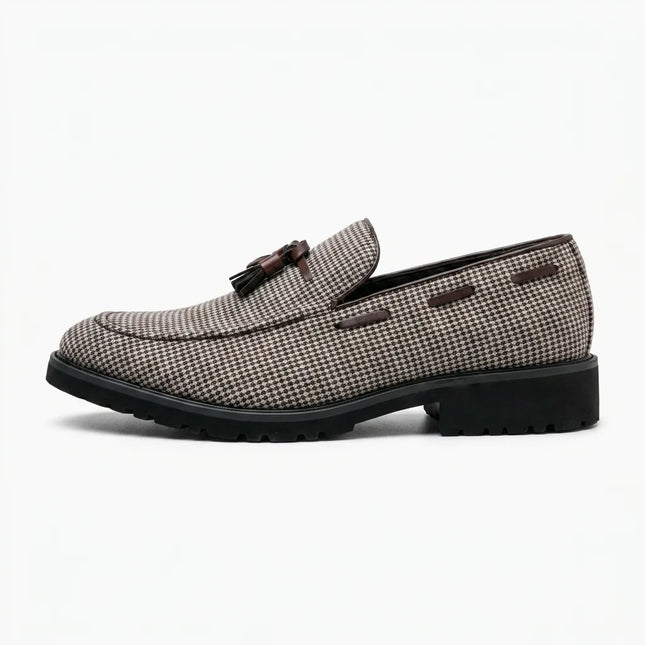 Mocassin toile homme style bateau à glands - Vue 1 - Mocassin