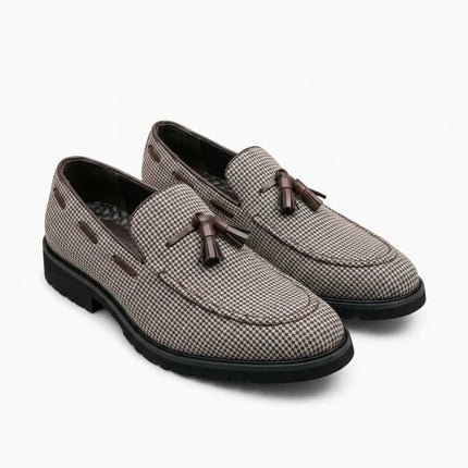 Mocassin toile homme style bateau à glands - Vue 1 - Mocassin