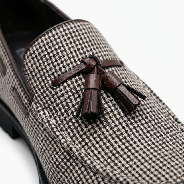 Mocassin toile homme style bateau à glands - Vue 4 - Mocassin